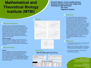 Mathematical and Theoretical Biology Institute (MTBI)