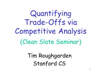 Tim Roughgarden Stanford CS