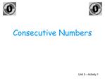 Consecutive Numbers