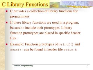 C Library Functions