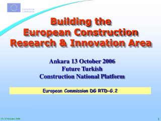 Building the European Construction Research &amp; Innovation Area