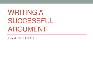 Writing a Successful Argument