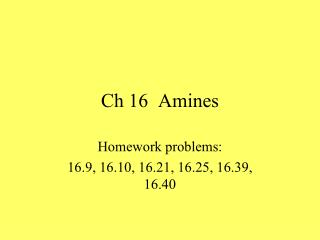 Ch 16 Amines