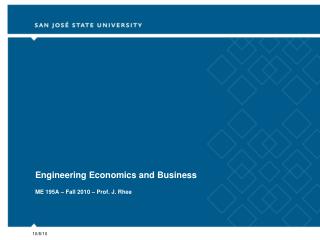 Engineering Economics and Business