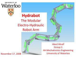 Hydrabot The Modular Electro-Hydraulic Robot Arm