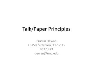 Talk/Paper Principles