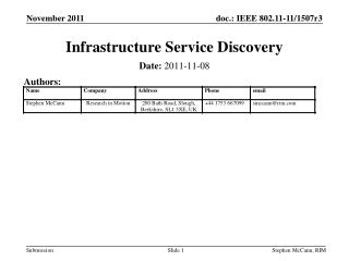 Infrastructure Service Discovery