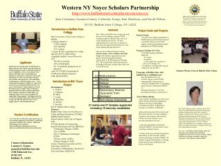Western NY Noyce Scholars Partnership buffalostate/physics/newnoyce/