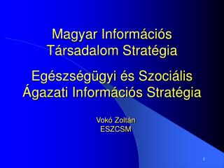 Magyar Információs Társadalom Stratégia Egészségügyi és Szociális Ágazati Információs Stratégia