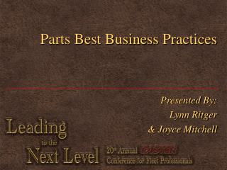 Parts Best Business Practices