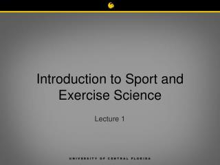 Introduction to Sport and Exercise Science