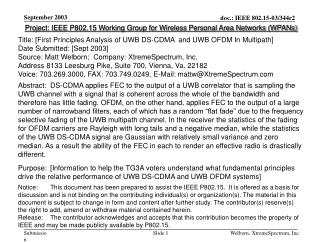 Project: IEEE P802.15 Working Group for Wireless Personal Area Networks (WPANs)