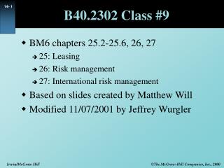 B40.2302 Class #9