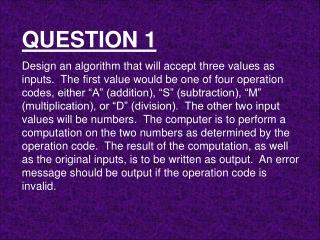 QUESTION 1