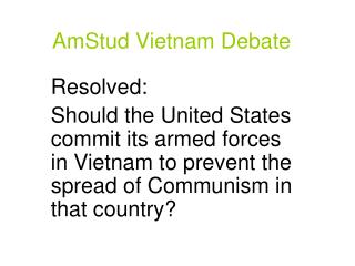 AmStud Vietnam Debate