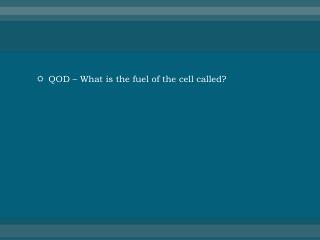 QOD – What is the fuel of the cell called?