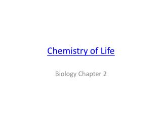 Chemistry of Life