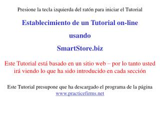 Establecimiento de un Tutorial on-line usando SmartStore