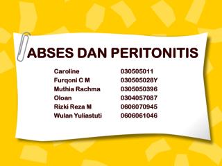 ABSES DAN PERITONITIS