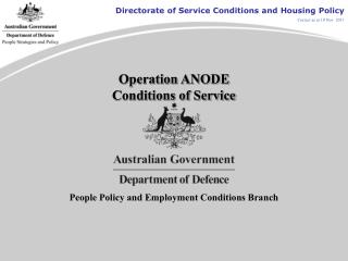 Operation ANODE Conditions of Service