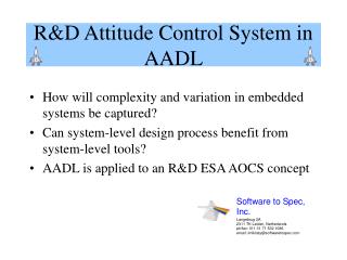 R&amp;D Attitude Control System in AADL