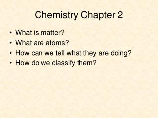 Chemistry Chapter 2