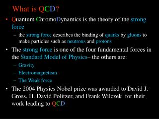What is Q C D ?