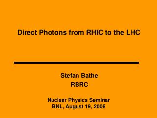 Direct Photons from RHIC to the LHC