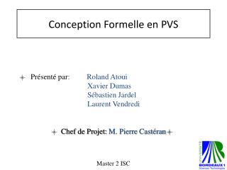 Conception Formelle en PVS