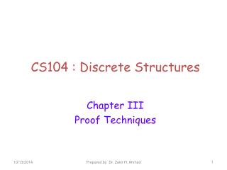 CS104 : Discrete Structures