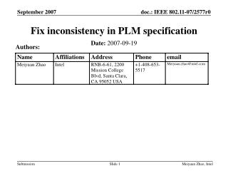 Fix inconsistency in PLM specification