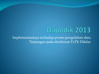 Dapodik 2013