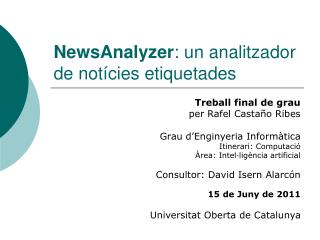 NewsAnalyzer : un analitzador de notícies etiquetades