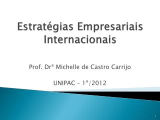 Estratégias Empresariais Internacionais