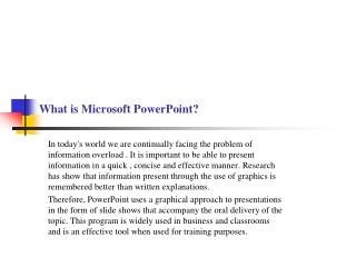 What is Microsoft PowerPoint?