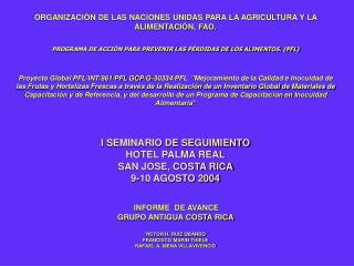 ORGANIZACIÓN DE LAS NACIONES UNIDAS PARA LA AGRICULTURA Y LA ALIMENTACIÓN, FAO.