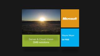 Server &amp; Cloud Vision SMB solutions