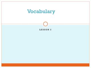 Vocabulary