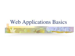 Web Applications Basics