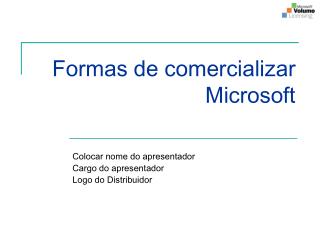 Formas de comercializar Microsoft