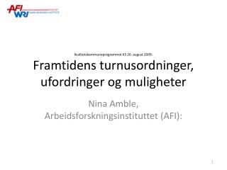 Nina Amble, Arbeidsforskningsinstituttet (AFI):