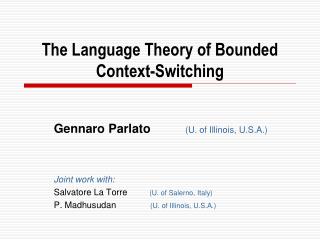 The Language Theory of Bounded Context-Switching