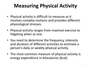 Measuring Physical Activity