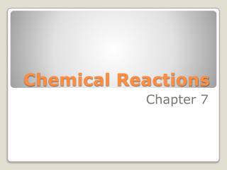 Chemical Reactions