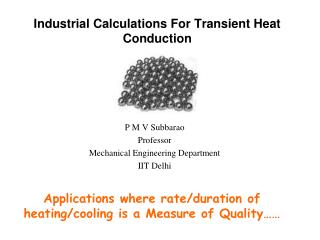 Industrial Calculations For Transient Heat Conduction