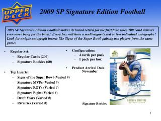 2009 SP Signature Edition Football
