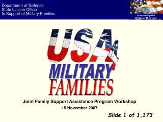 Department of Defense State Liaison Office In Support of Military Families