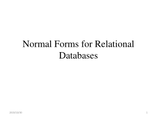 Normal Forms for Relational Databases
