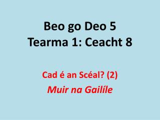 Beo go Deo 5 Tearma 1: Ceacht 8