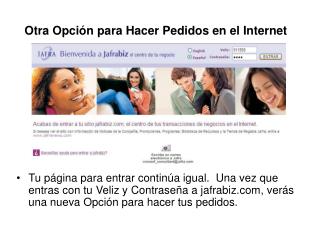 Otra Opción para Hacer Pedidos en el Internet